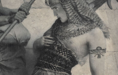 Detailreiches Gemälde eines Kriegers in historischer Rüstung, präsentiert bei einer Kunstauktion.