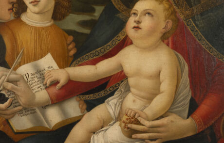 Detailreiches Renaissance-Gemälde mit Engel und Figuren, historische Kunst bei Hargesheimer Auktion.